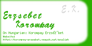 erzsebet korompay business card